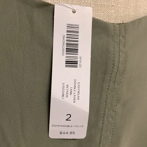 NWT CHICOS Olive Green Easy Wear Double Layer Tank Size Large - Picture 10 of 16